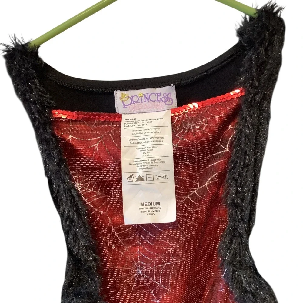 Princess Paradise Kids Spooky Widow Dress Halloween Costume Red Black Medium